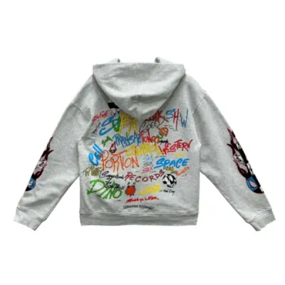 Chrome Hearts x Matty Boy Flames Hoodie 'Heather Grey' 02