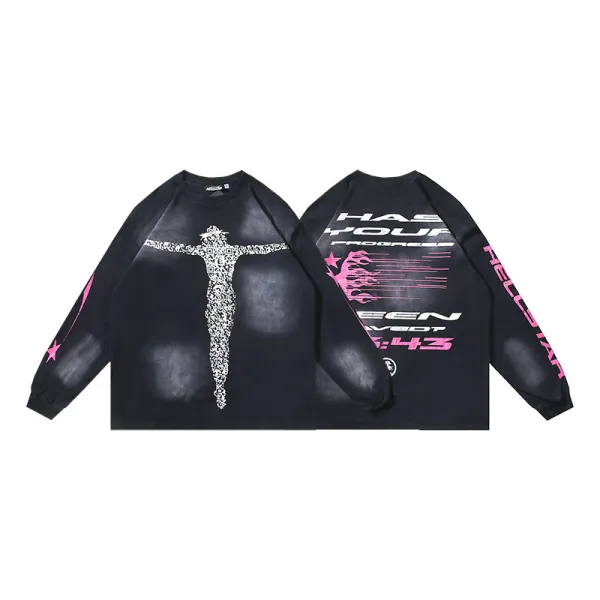 Hellstar Christ Long-Sleeve T-Shirt #652 Washed Black