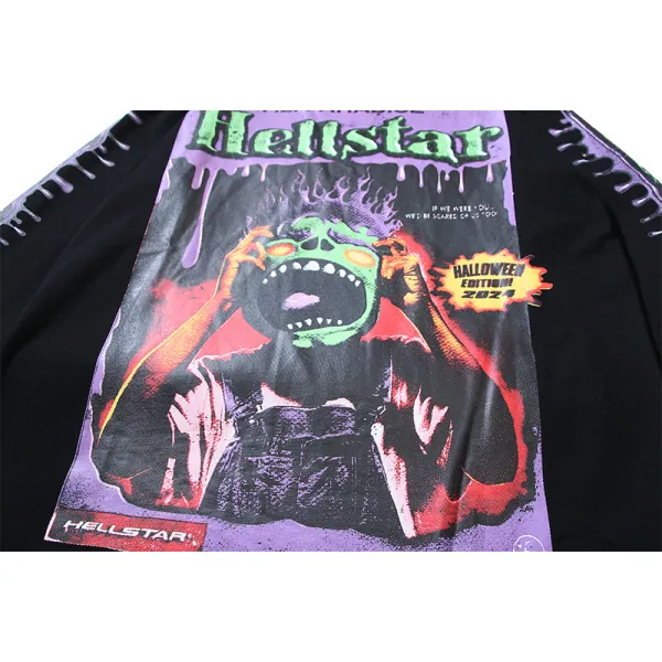 Hellstar Horror Book Long-Sleeve T-Shirt #590 Black/White