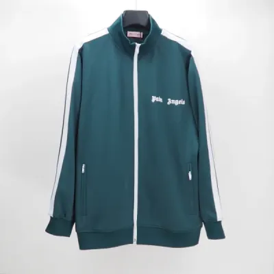 Palm Angels Zip-Up Classic Track Jacket & Pants Set Dark Green 01