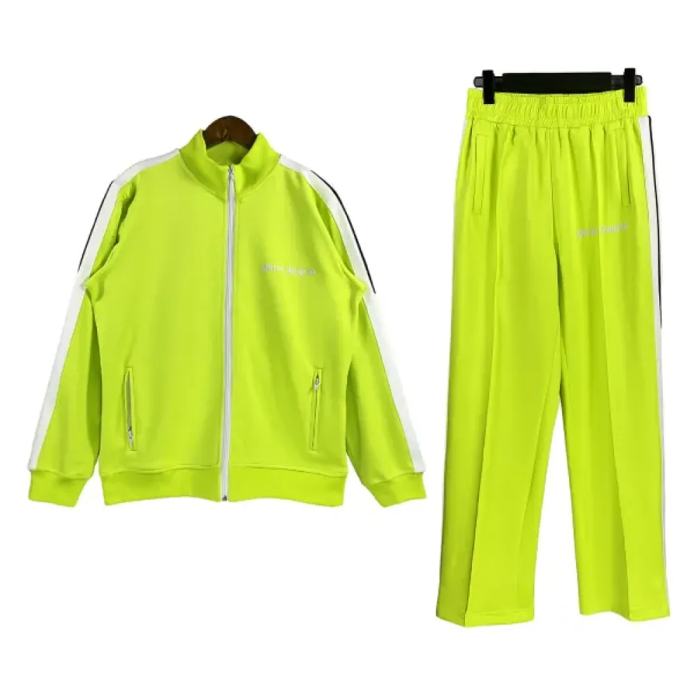 Palm Angels Zip-Up Classic Track Jacket & Pants Set Fluorescent Yellow