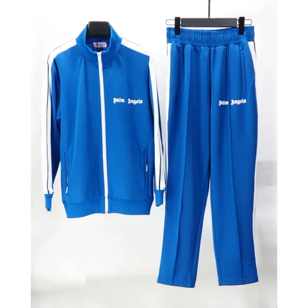 Palm Angels Zip-Up Classic Track Jacket & Pants Set Royal Blue