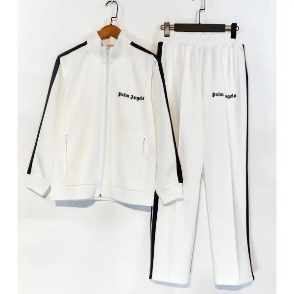 Palm Angels Zip-Up Classic Track Jacket & Pants Set White
