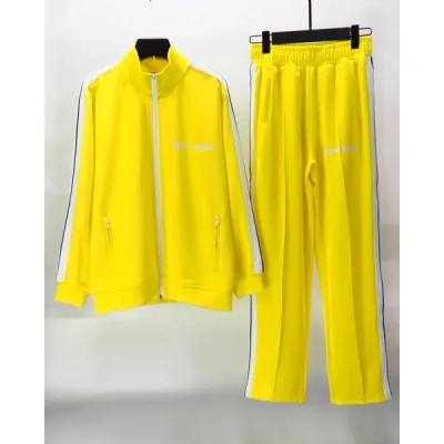 Palm Angels Zip-Up Classic Track Jacket & Pants Set Yellow 01