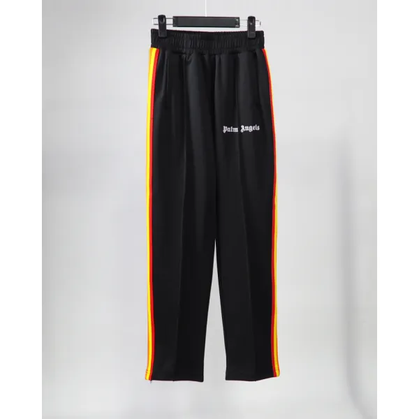 Palm Angels Zip-Up Striped Rainbow Classic Track Jacket & Pants Set Black