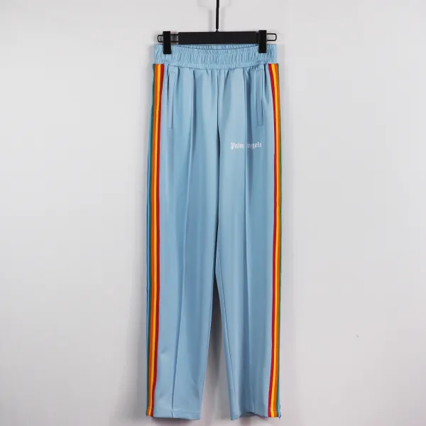 Palm Angels Zip-Up Striped Rainbow Classic Track Jacket & Pants Set Light Orchid