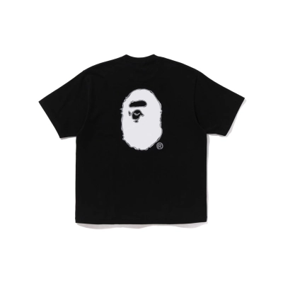 BAPE HAND DRAW LOGO RELAXED FIT TEE Black 01