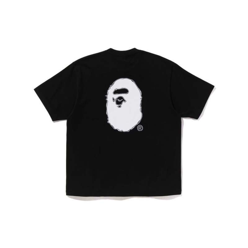 BAPE HAND DRAW LOGO RELAXED FIT TEE Black