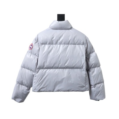 Canada Goose Cypress Cropped Puffer White Gray 02