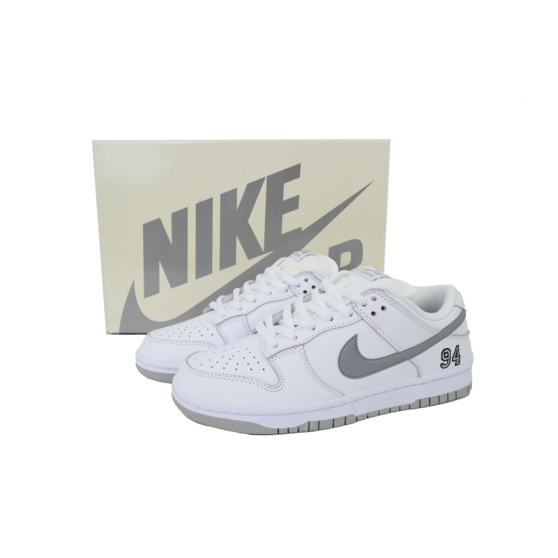 LJR Batch Nike Supreme x Dunk Low SB 'White Metallic Silver' HQ8487-100