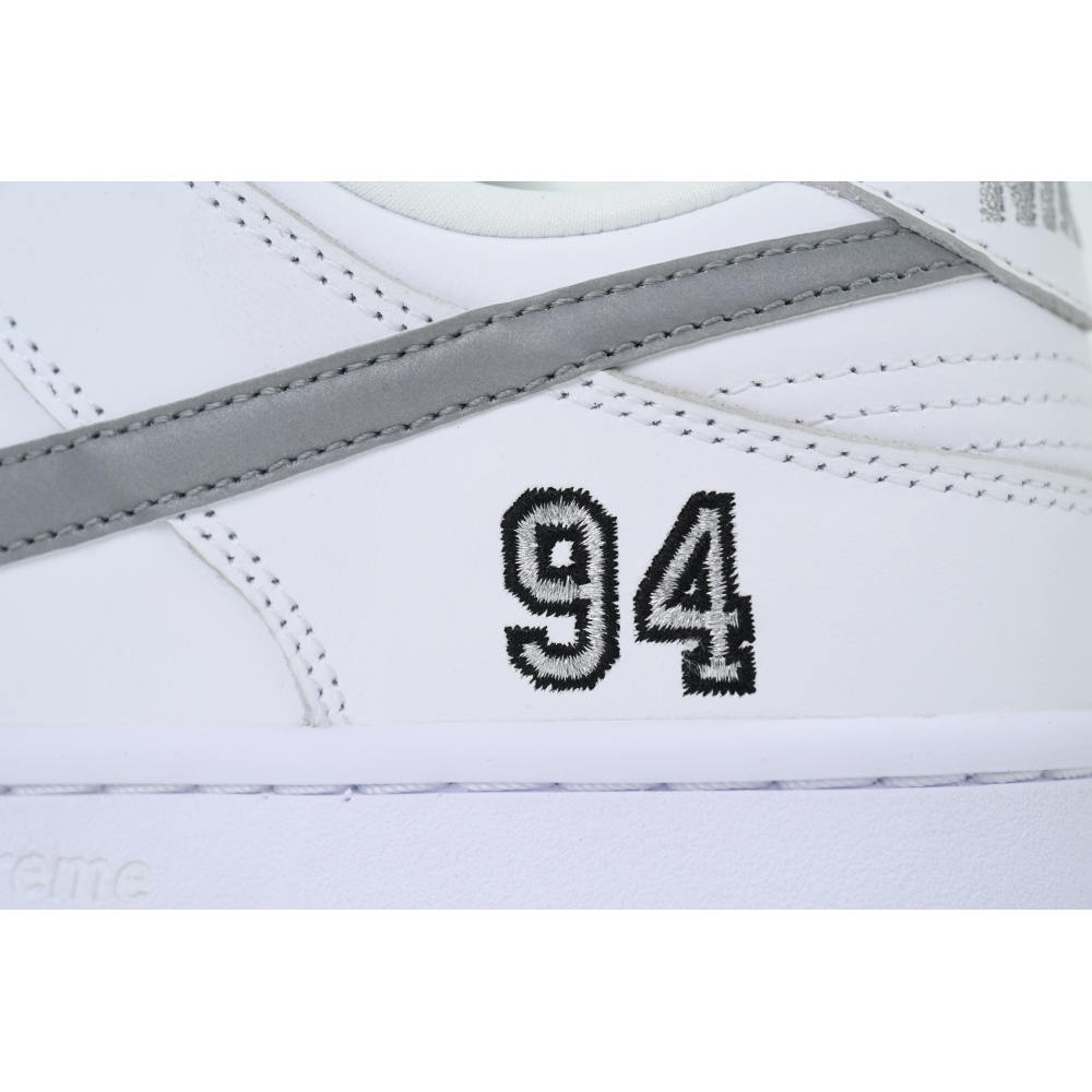LJR Batch Nike Supreme x Dunk Low SB 'White Metallic Silver' HQ8487-100