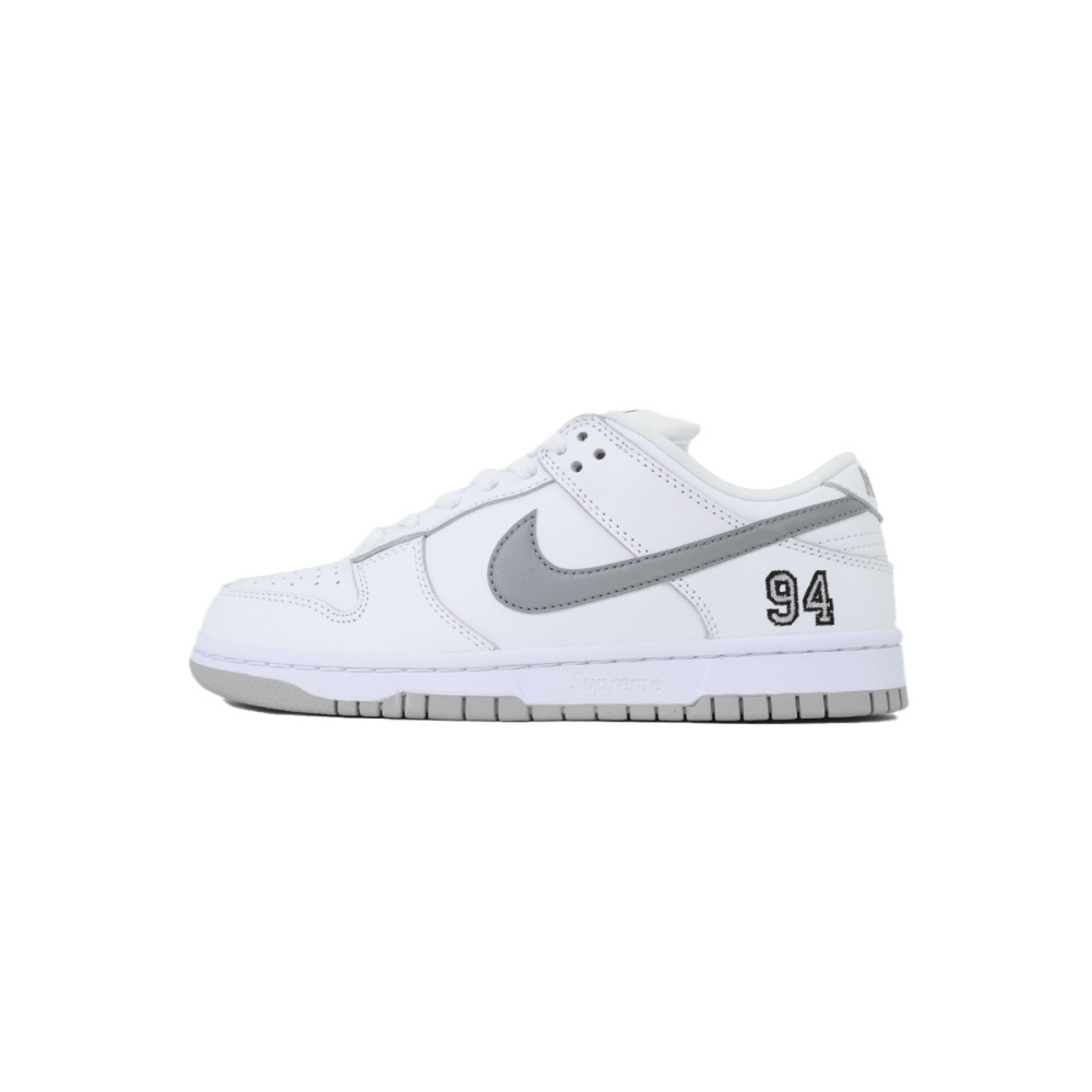 LJR Batch Nike Supreme x Dunk Low SB 'White Metallic Silver' HQ8487-100