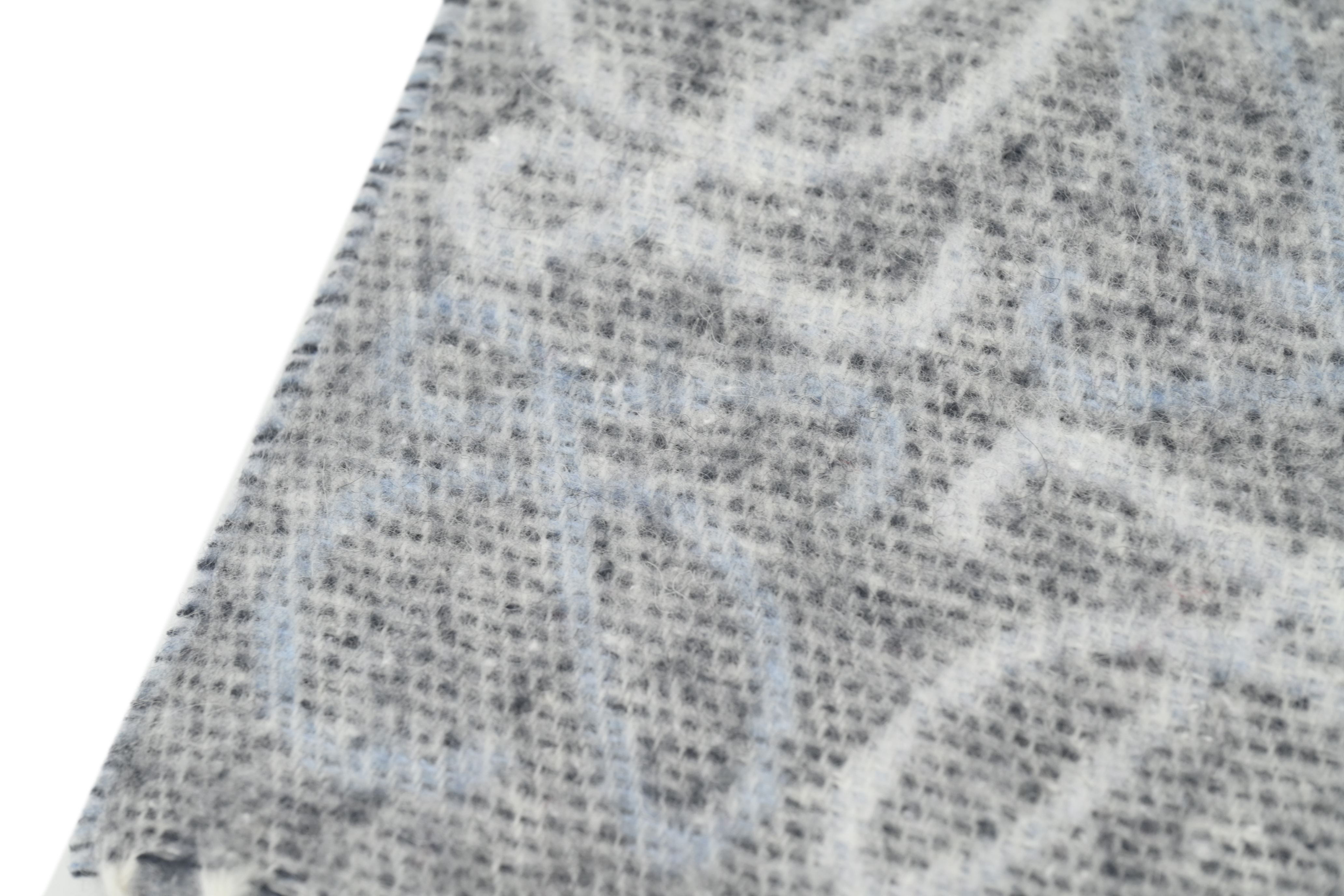 Loewe Checkerboard Jacquard Fringed Cashmere Scarf Blue