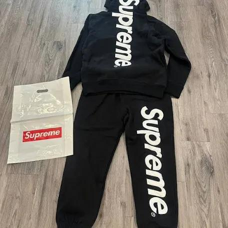 Supreme Satin Appliqué Tracksuit Black