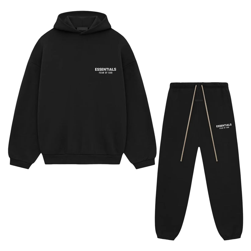 Fear of God Essentials Tracksuit Heather Black