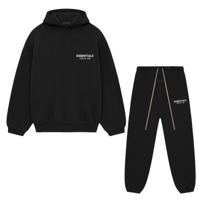 Fear of God Essentials Tracksuit Heather Black 01