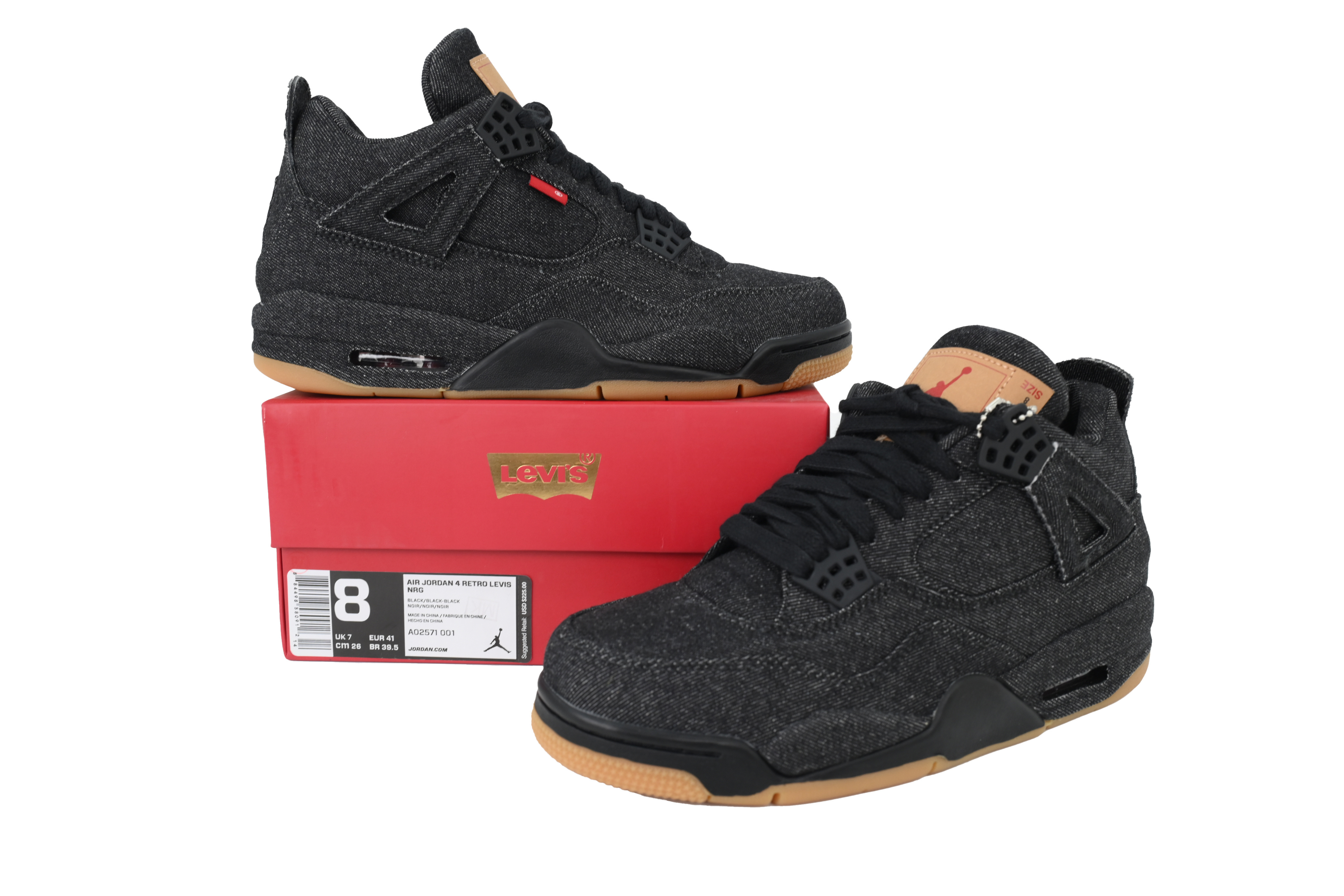 PK God Batch Air Jordan 4 Retro Levi's Black (Levi's Tag) A02571-001