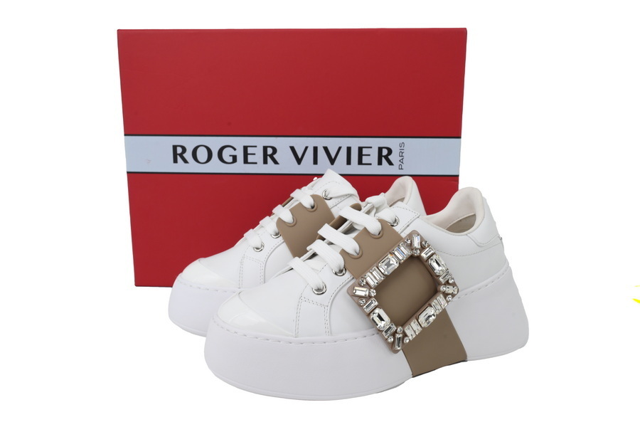 Roger Vivier White Brown Buckle