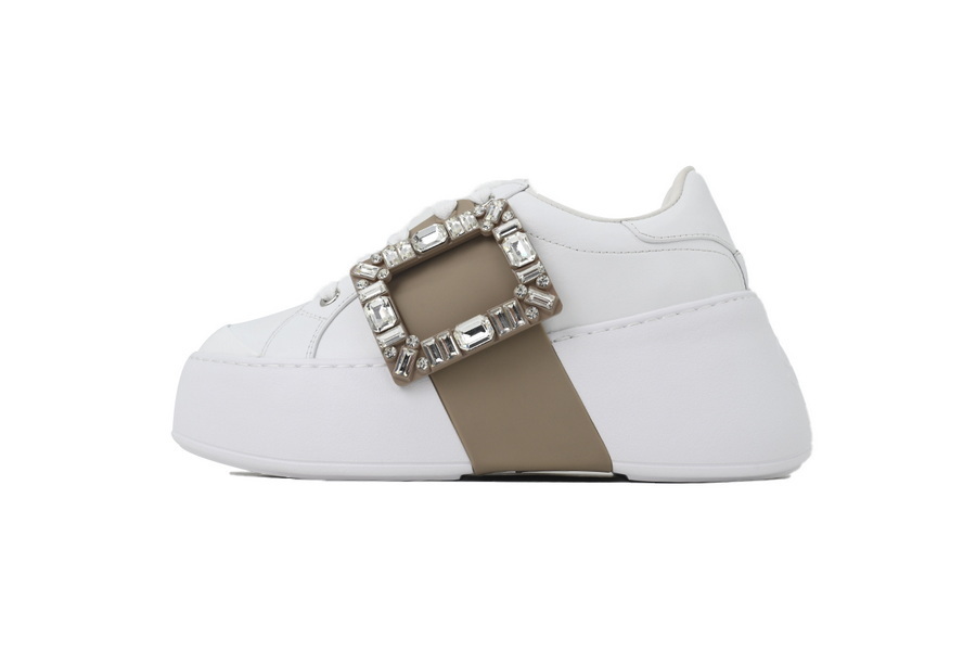 Roger Vivier White Brown Buckle