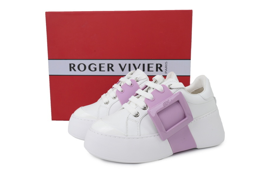 Roger Vivier White Purple Buckle