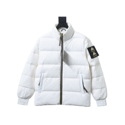  Moose Knuckles White Stand-up Collar Down Jacket Gold Scissors 01