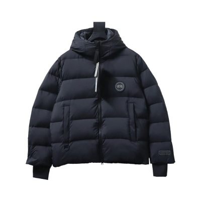 Canada Goose Wyndham Parka Black Down Jacket（No fur collar） 01
