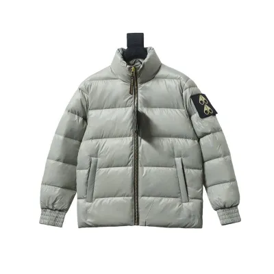 Moose Knuckles Gray Stand-up Collar Down Jacket Gold Scissors 01