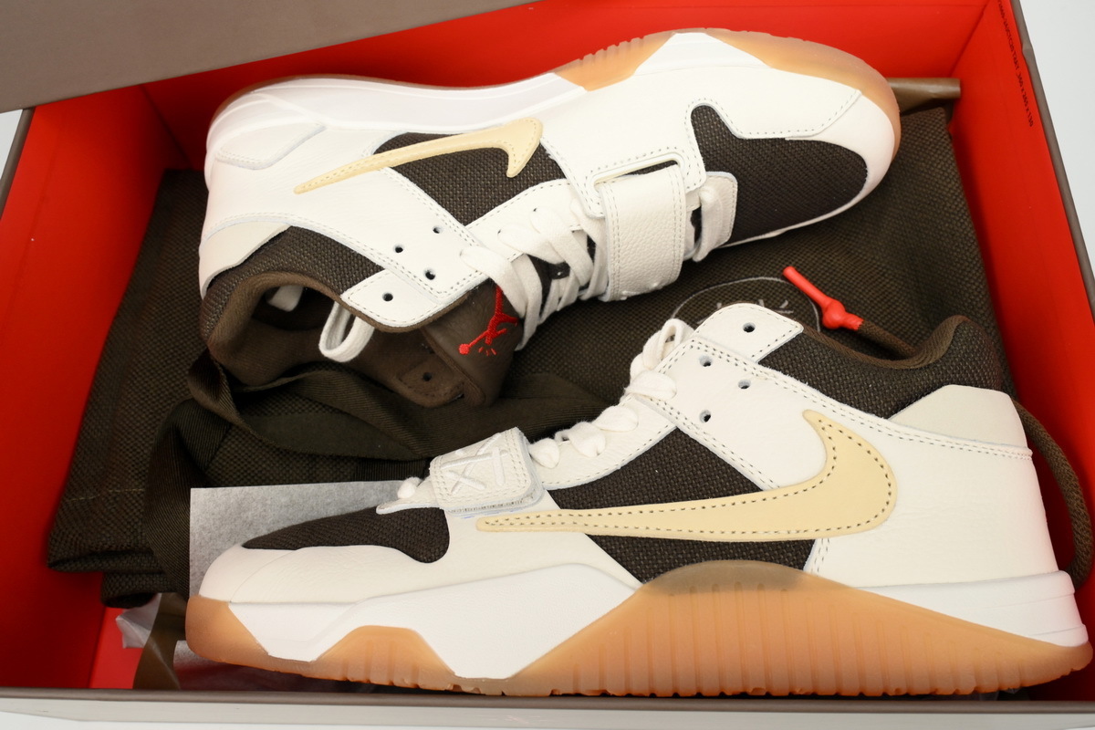 【Black Friday Special Offers】PK God Batch Travis Scott × Nike Jordan Jumpman Jack TR White Brown FZ8117-100