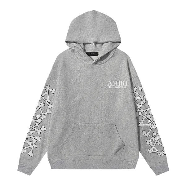 AMIRI Stacked Bones Hoodie #9235 Black/Gray/Red