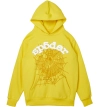 Sp5der White Letters Yellow Hoodie