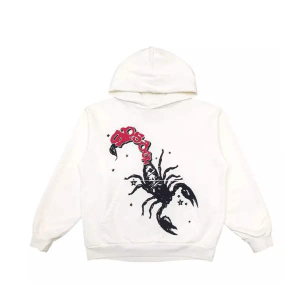 Sp5der x Mariah The Scientist Scorpion Hoodie White