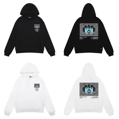 AMIRI Bandana Hoodie #9285 Black/White 01