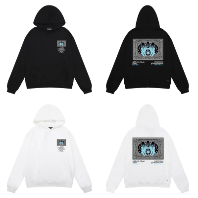 AMIRI Bandana Hoodie #9285 Black/White 01