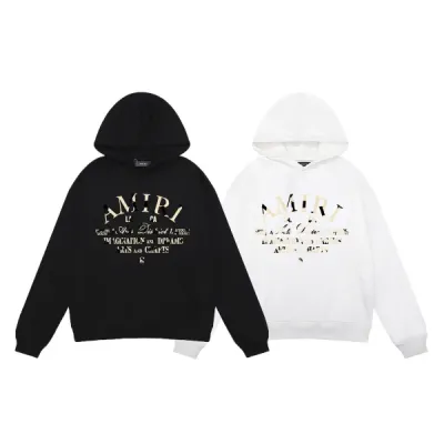 AMIRI Logo Print Hoodie #9286 Black/White 01