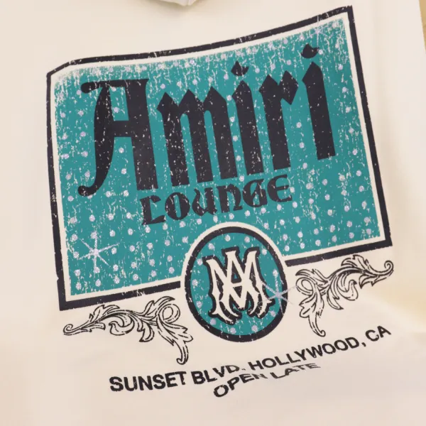 AMIRI Lounge Crystal Embellished Distressed Graphic Hoodie #5889 Black/Apricot