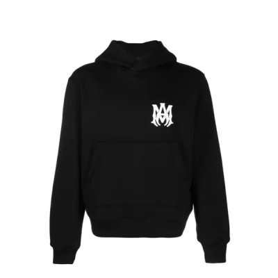 AMIRI M.A. Logo Embroidered Hoodie Black White 01