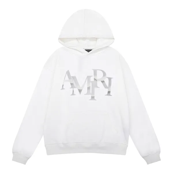 AMIRI Staggered Chrome Logo-Print Hoodie #9237 Black/White