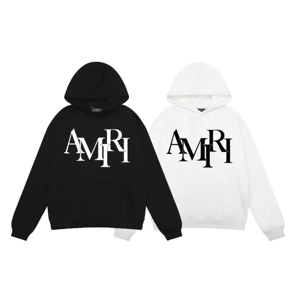 AMIRI Staggered Hoodie #9288 Black/White