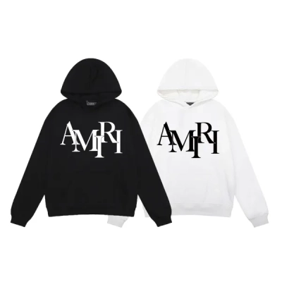 AMIRI Staggered Hoodie #9288 Black/White 01
