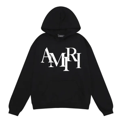 AMIRI Staggered Hoodie #9288 Black/White 02