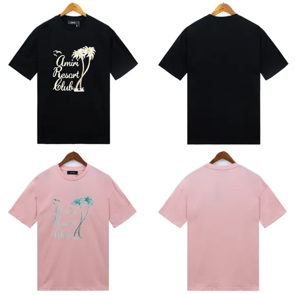 Amiri Twisted Palms T-Shirt #2215 Pink/Black
