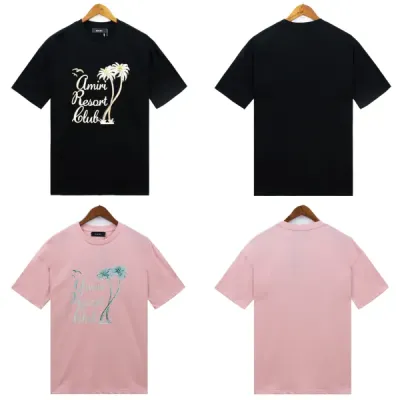 Amiri Twisted Palms T-Shirt #2215 Pink/Black 01
