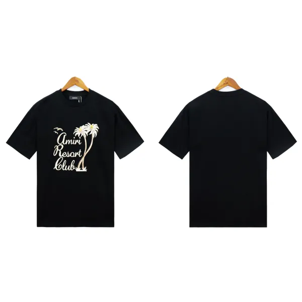 Amiri Twisted Palms T-Shirt #2215 Pink/Black