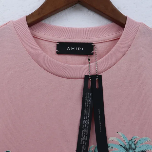 Amiri Twisted Palms T-Shirt #2215 Pink/Black