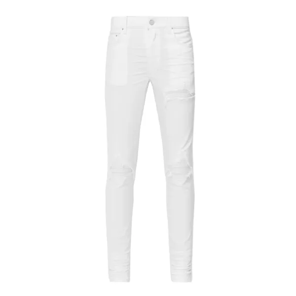 AMIRI White MX1 Jeans Distressing Throughout Skinny-fit Stretch Denim Jeans