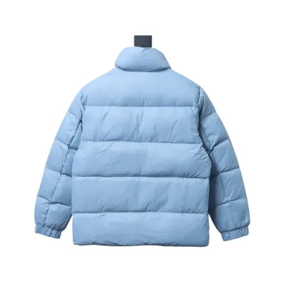 Moncler Logo Patch Zippered Stand-up Collar Blue Down Jacket 02