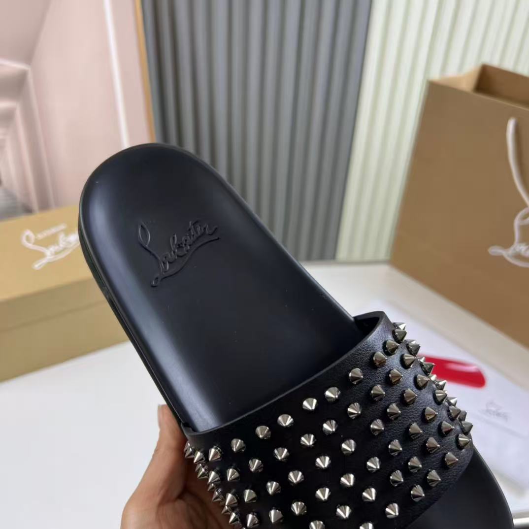 Christian Louboutin Pool Fun Flat Black Gun PB 1201293 BK58