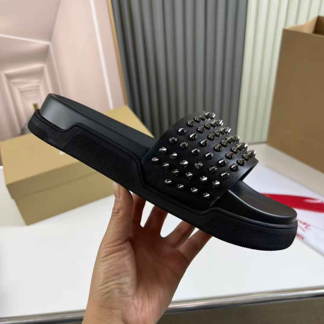 Christian Louboutin Pool Fun Flat Black Gun PB 1201293 BK58