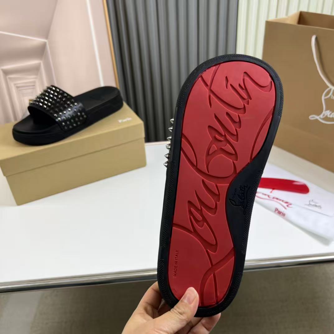 Christian Louboutin Pool Fun Flat Black Gun PB 1201293 BK58