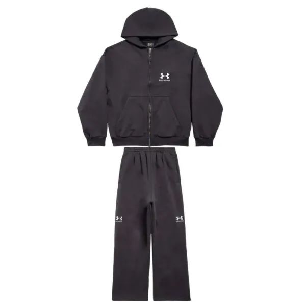 Balenciaga x Under Armour Zip Up Hoodie 'Black/White' +Balenciaga x Under Armour Baggy Sweatpants 'Black/White'